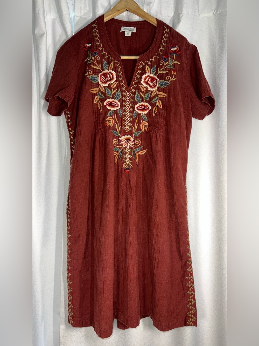 Coldwater Creek Embroidered Mountain Flora Dress Size 14 - Picture 2 of 6